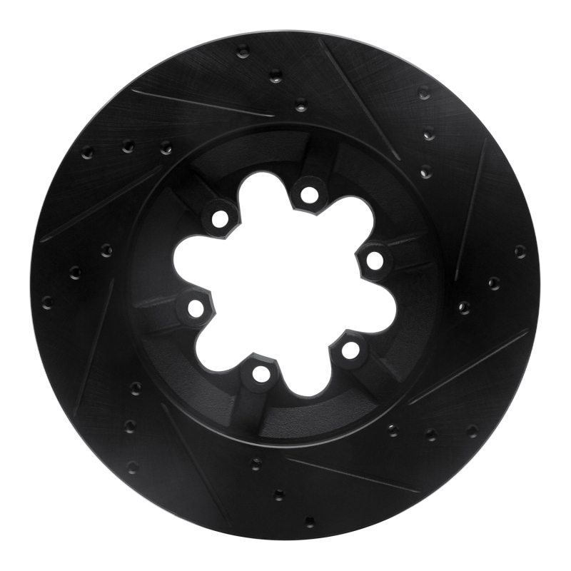 Chevrolet Colorado Brake Rotor (1) - Front Left - R1 Concepts - Drilled & Slotted - Black - `09-`12